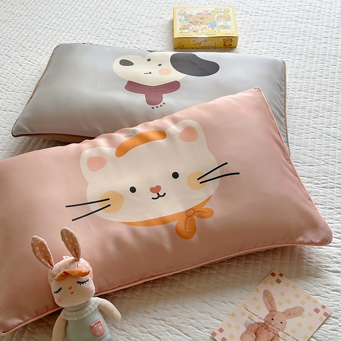 91家纺网 家纺一手货源 找家纺 （总）百寐 2025新款A类母婴级60s天丝大版卡通数码印花儿童枕套