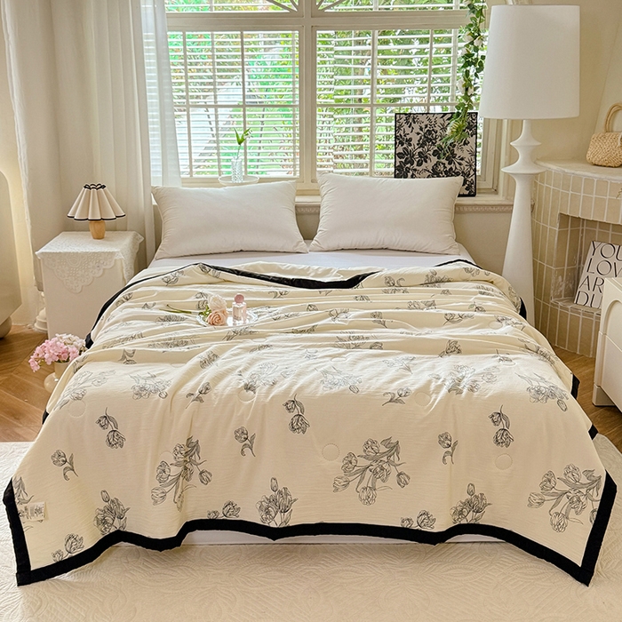 91家纺网 家纺一手货源 找家纺 九诺家纺 2025新款轻奢赫本夏被夏凉被 赫本-郁金香