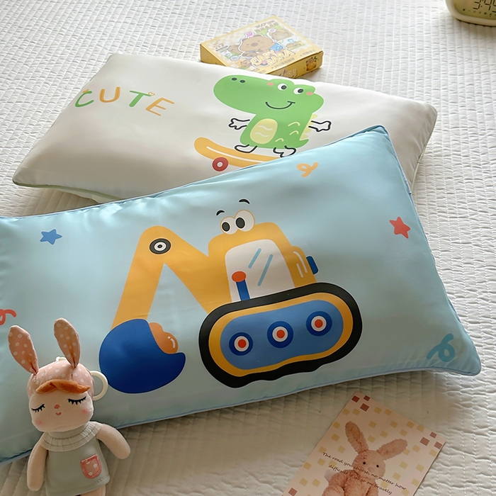 91家纺网 家纺一手货源 找家纺 （总）百寐 2025新款A类母婴级60s天丝大版卡通数码印花儿童枕套