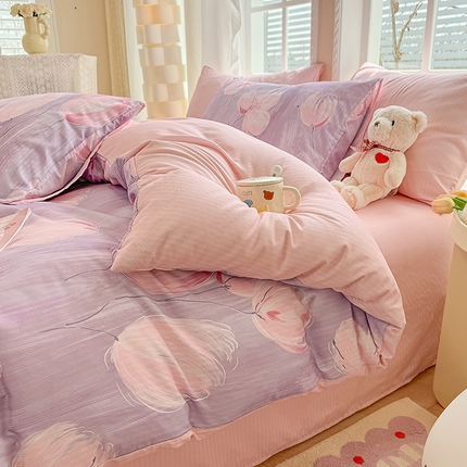 91家纺网 家纺一手货源 找家纺 （总）壹号库 2025新款A类提花有氧彩竺绵四件套