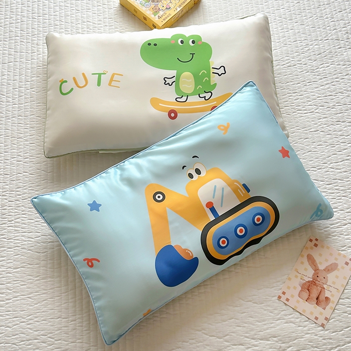 91家纺网 家纺一手货源 找家纺 （总）百寐 2025新款A类母婴级60s天丝大版卡通数码印花儿童枕套