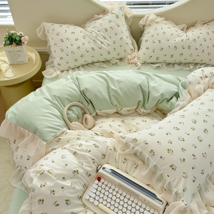 91家纺网 家纺一手货源 找家纺 橘子家 2025新款云纱四件套 寻觅