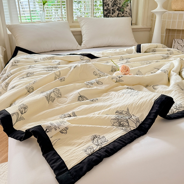 91家纺网 家纺一手货源 找家纺 九诺家纺 2025新款轻奢赫本夏被夏凉被 赫本-郁金香