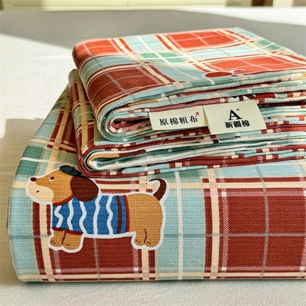 （总）居眠 2025新款全棉纯棉老粗布印花床单凉席席子