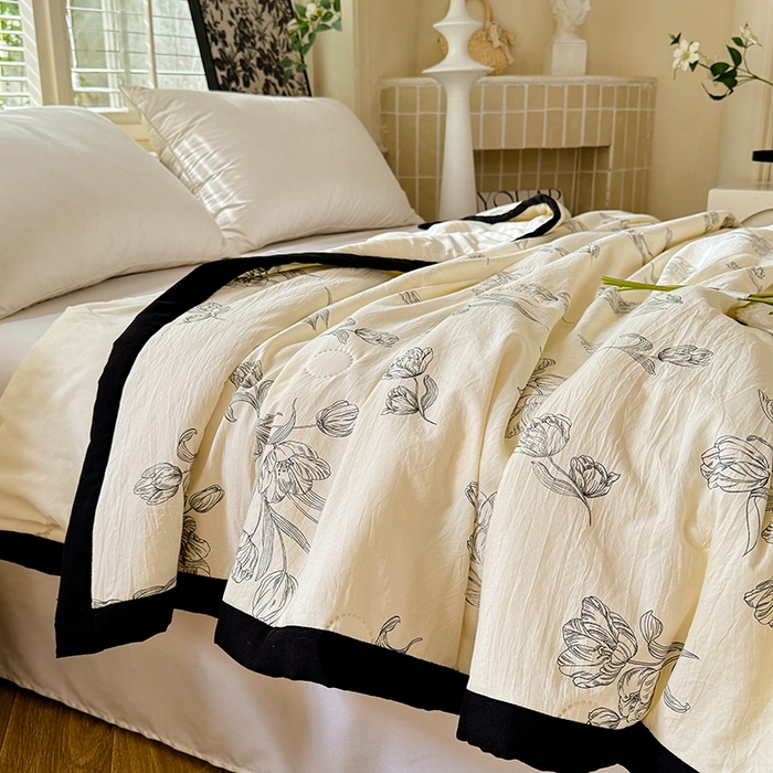 91家纺网 家纺一手货源 找家纺 九诺家纺 2025新款轻奢赫本夏被夏凉被 赫本-郁金香