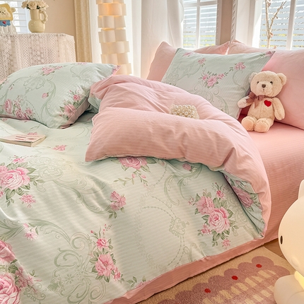 91家纺网 家纺一手货源 找家纺 （总）壹号库 2025新款A类提花有氧彩竺绵四件套