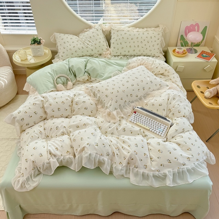 91家纺网 家纺一手货源 找家纺 橘子家 2025新款云纱四件套 寻觅