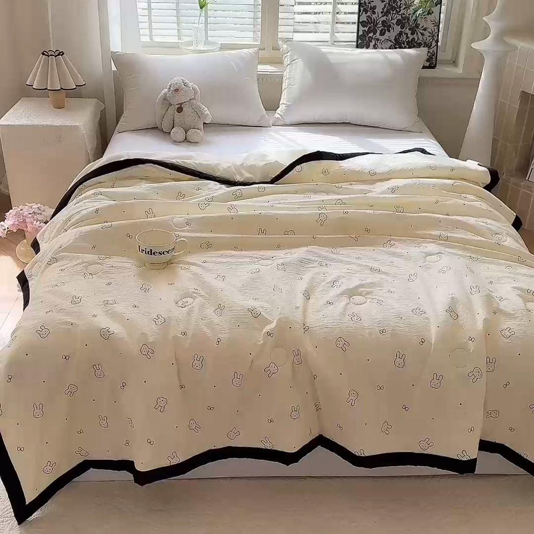 91家纺网 家纺一手货源 找家纺 九诺家纺 2025新款轻奢赫本夏被夏凉被 赫本-兔