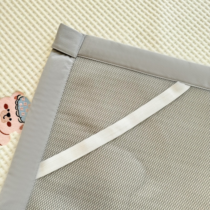 91家纺网 家纺一手货源 找家纺 萌飞 2025新款乙纶PE中分子华夫格凉豆豆凉席 中分子PE凉豆豆凉席-欢乐熊-米白【平铺款】