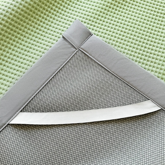 91家纺网 家纺一手货源 找家纺 萌飞 2025新款乙纶PE中分子华夫格凉豆豆凉席 中分子PE凉豆豆凉席-调皮小恐龙-果绿【平铺款】