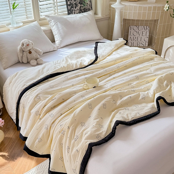 91家纺网 家纺一手货源 找家纺 九诺家纺 2025新款轻奢赫本夏被夏凉被 赫本-兔