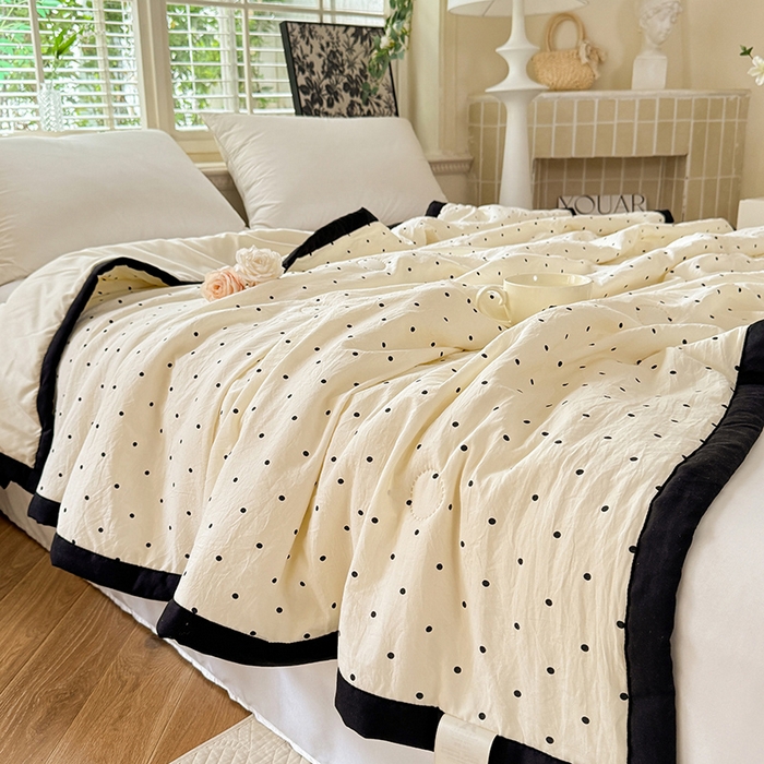 91家纺网 家纺一手货源 找家纺 九诺家纺 2025新款轻奢赫本夏被夏凉被 赫本-波点