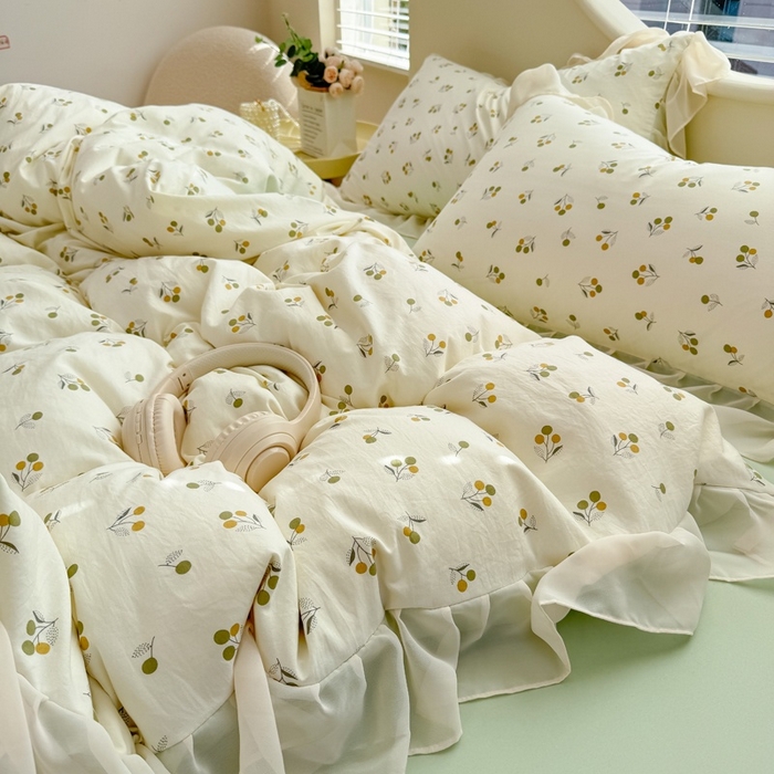 91家纺网 家纺一手货源 找家纺 橘子家 2025新款云纱四件套 寻觅