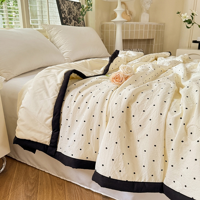 91家纺网 家纺一手货源 找家纺 九诺家纺 2025新款轻奢赫本夏被夏凉被 赫本-波点