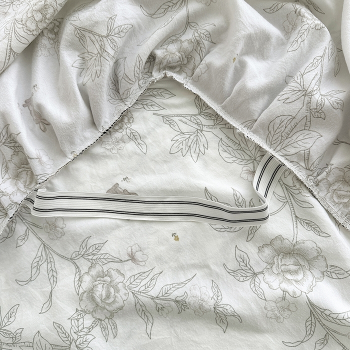 91家纺网 家纺一手货源 找家纺 笠裙家纺 2025新款水洗棉床裙 荷叶花边法式赫本风床裙 花恋