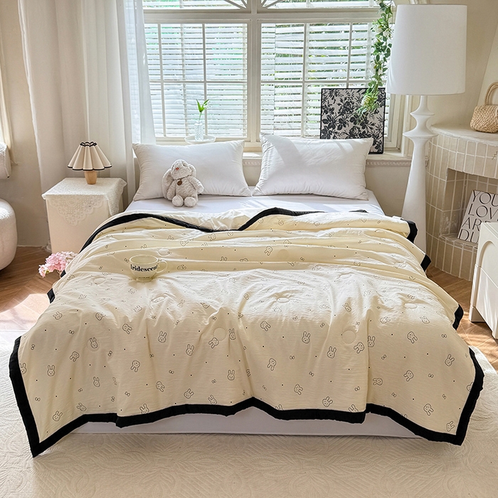 91家纺网 家纺一手货源 找家纺 九诺家纺 2025新款轻奢赫本夏被夏凉被 赫本-兔