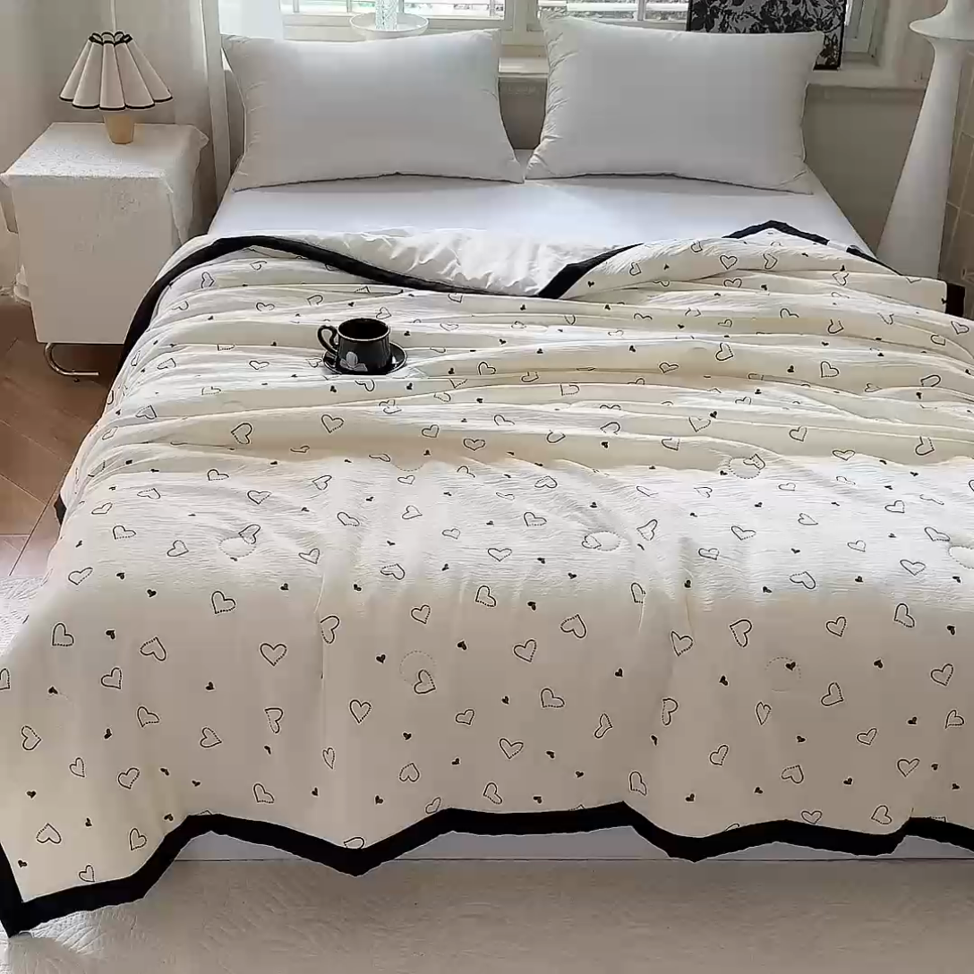 91家纺网 家纺一手货源 找家纺 九诺家纺 2025新款轻奢赫本夏被夏凉被 赫本-星星