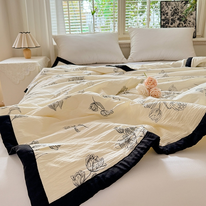 91家纺网 家纺一手货源 找家纺 九诺家纺 2025新款轻奢赫本夏被夏凉被 赫本-郁金香