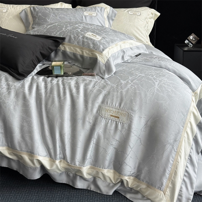 91家纺网 家纺一手货源 找家纺 馨蕊家居  2025春夏新品LF兰精天丝系列-云瑾 云瑾-高级灰