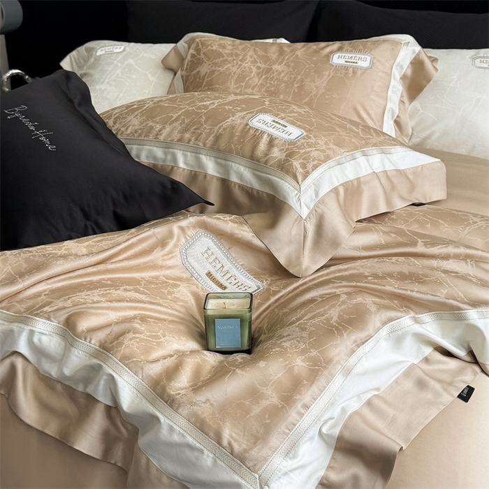 91家纺网 家纺一手货源 找家纺 馨蕊家居  2025春夏新品LF兰精天丝系列-云瑾 云瑾-香槟