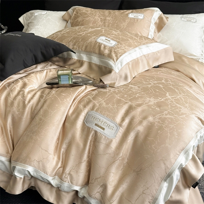 91家纺网 家纺一手货源 找家纺 馨蕊家居  2025春夏新品LF兰精天丝系列-云瑾 云瑾-香槟