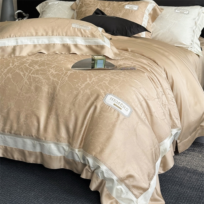 91家纺网 家纺一手货源 找家纺 馨蕊家居  2025春夏新品LF兰精天丝系列-云瑾 云瑾-香槟