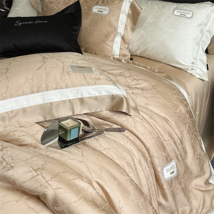 91家纺网 家纺一手货源 找家纺 馨蕊家居  2025春夏新品LF兰精天丝系列-云瑾 云瑾-香槟