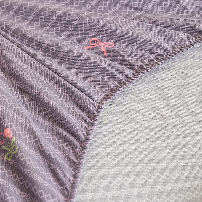 91家纺网 家纺一手货源 找家纺 芃成家纺 2025新款加厚老粗布原棉床笠亲肤单床笠 爱心樱桃