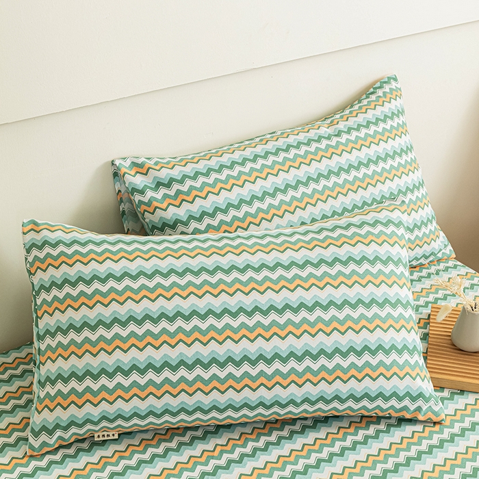 91家纺网 家纺一手货源 找家纺 芃成家纺 2025新款加厚老粗布原棉床笠亲肤单床笠 波西米亚-绿