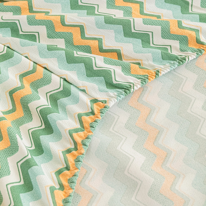 91家纺网 家纺一手货源 找家纺 芃成家纺 2025新款加厚老粗布原棉床笠亲肤单床笠 波西米亚-绿