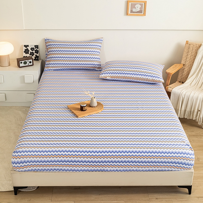 芃成家纺 2025新款加厚老粗布原棉床笠亲肤单床笠 波西米亚-紫