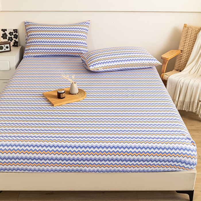 91家纺网 家纺一手货源 找家纺 芃成家纺 2025新款加厚老粗布原棉床笠亲肤单床笠 波西米亚-紫