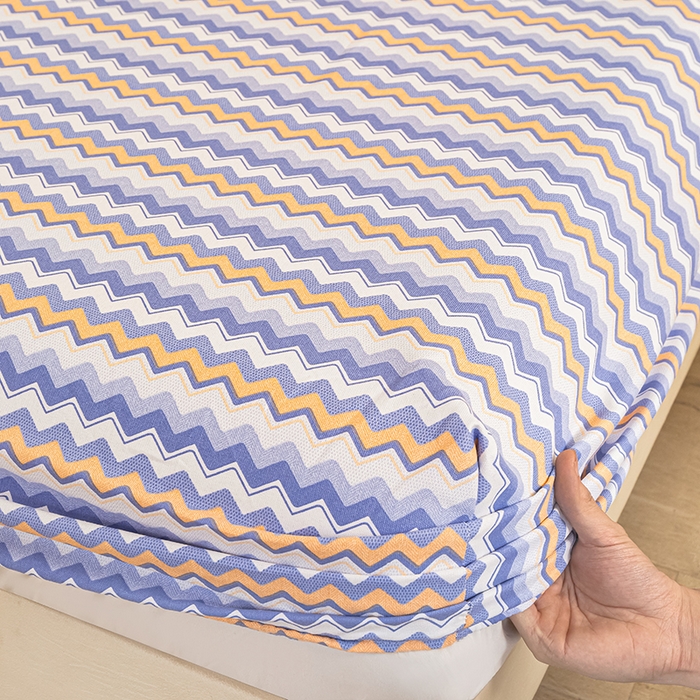 91家纺网 家纺一手货源 找家纺 芃成家纺 2025新款加厚老粗布原棉床笠亲肤单床笠 波西米亚-紫