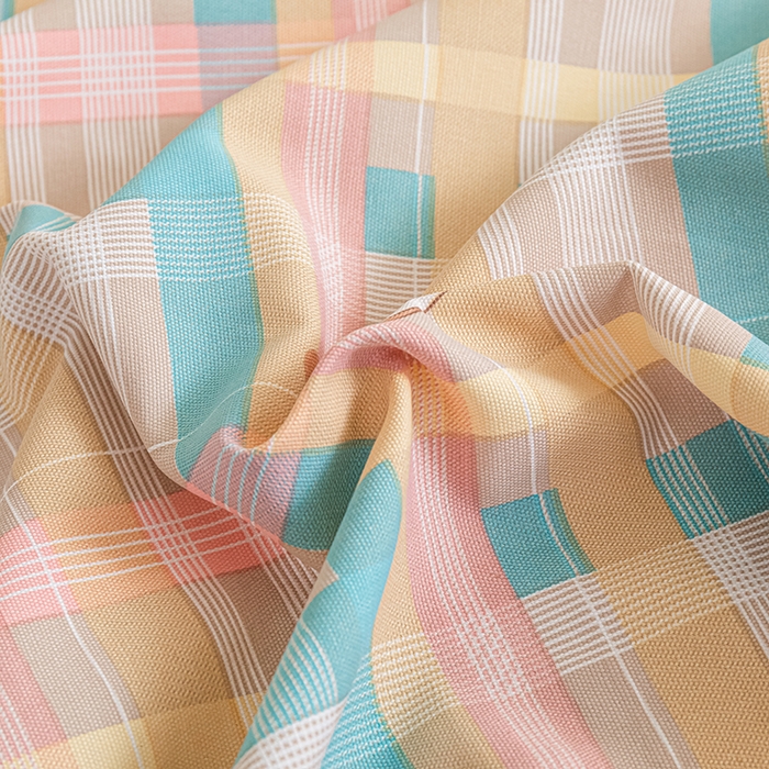 91家纺网 家纺一手货源 找家纺 芃成家纺 2025新款加厚老粗布原棉床笠亲肤单床笠 彩格兔