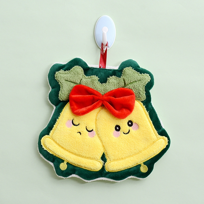 91家纺网 家纺一手货源 找家纺 （总）彩虹毛巾 2025新款珊瑚绒卡通可挂式加厚吸水不掉毛可爱小毛巾厨房洗手间挂巾便携式懒人擦手布-圣诞系列