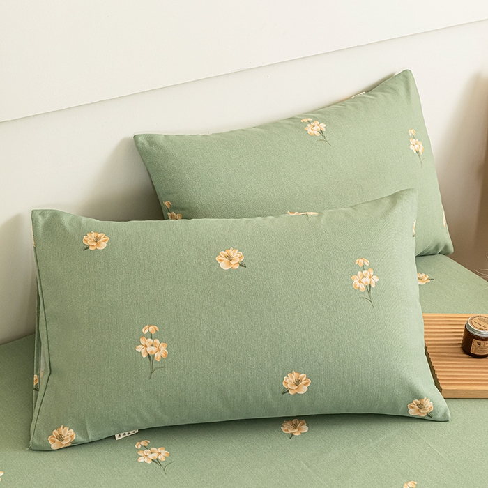 91家纺网 家纺一手货源 找家纺 芃成家纺 2025新款加厚老粗布原棉床笠亲肤单床笠 春意