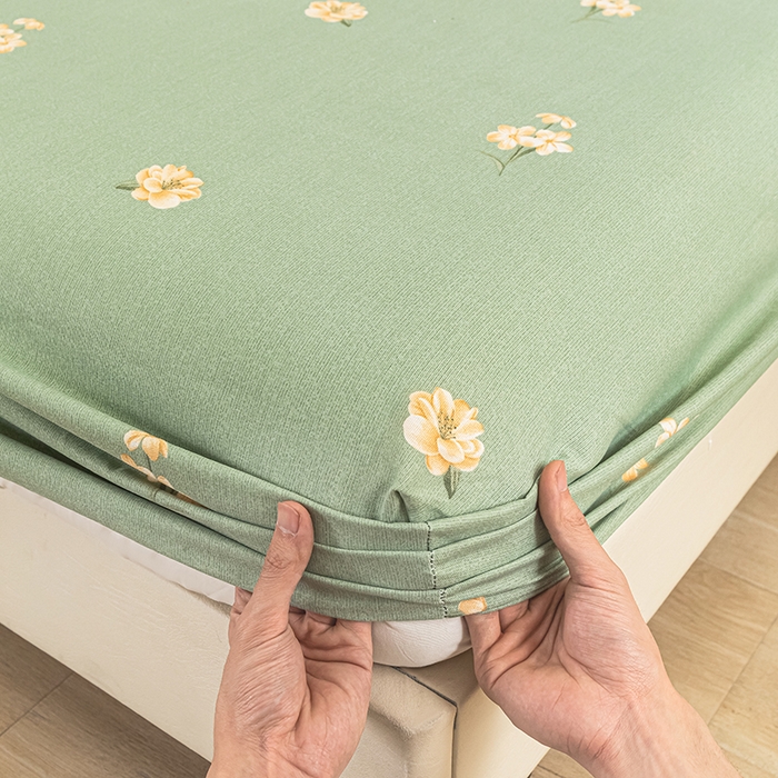 91家纺网 家纺一手货源 找家纺 芃成家纺 2025新款加厚老粗布原棉床笠亲肤单床笠 春意