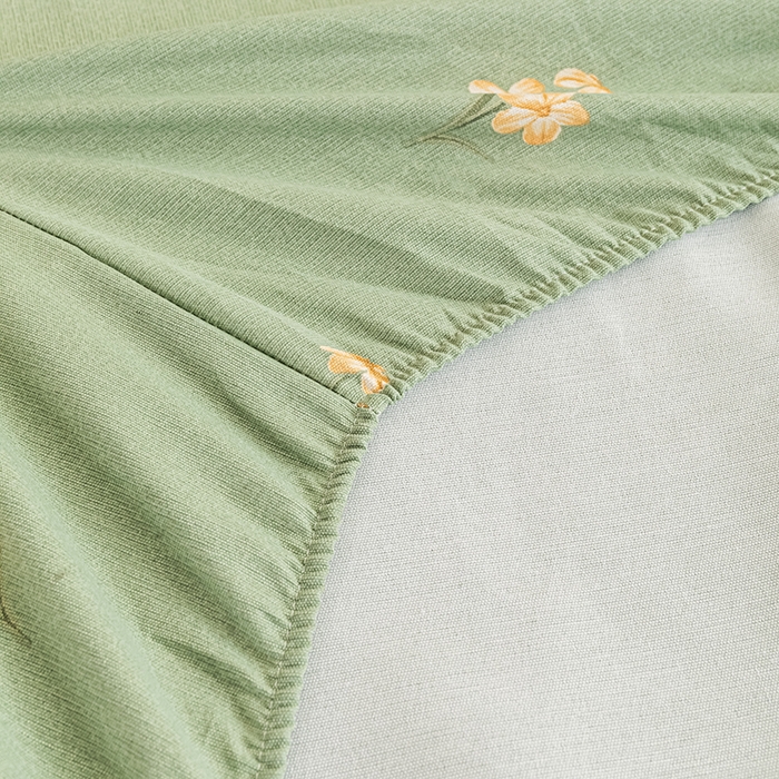 91家纺网 家纺一手货源 找家纺 芃成家纺 2025新款加厚老粗布原棉床笠亲肤单床笠 春意