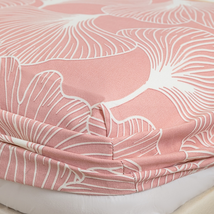 91家纺网 家纺一手货源 找家纺 芃成家纺 2025新款加厚老粗布原棉床笠亲肤单床笠 流光银杏-粉