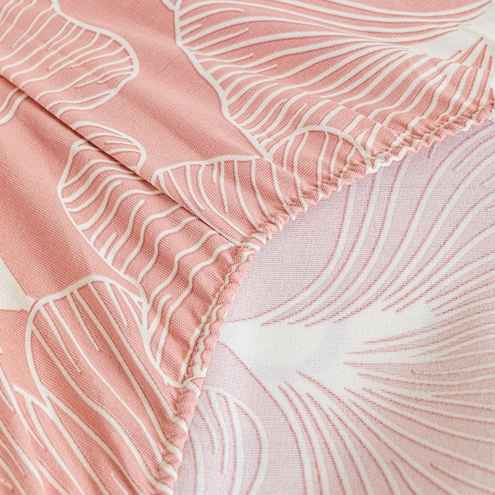 91家纺网 家纺一手货源 找家纺 芃成家纺 2025新款加厚老粗布原棉床笠亲肤单床笠 流光银杏-粉