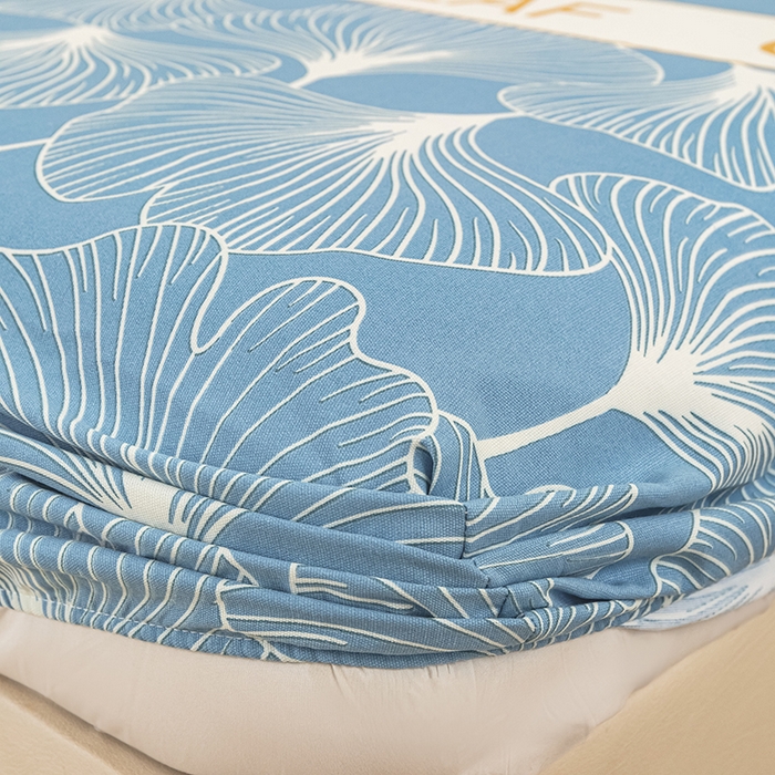 91家纺网 家纺一手货源 找家纺 芃成家纺 2025新款加厚老粗布原棉床笠亲肤单床笠 流光银杏-兰