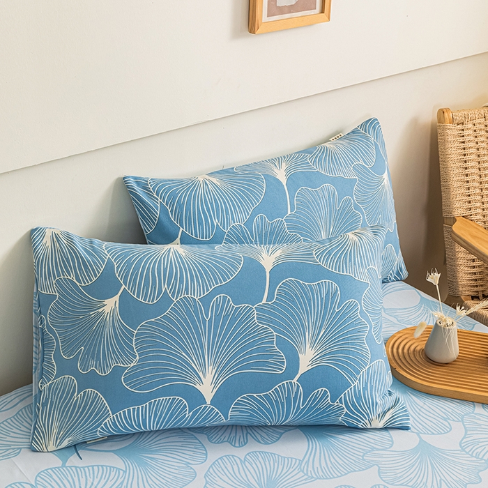 91家纺网 家纺一手货源 找家纺 芃成家纺 2025新款加厚老粗布原棉床笠亲肤单床笠 流光银杏-兰