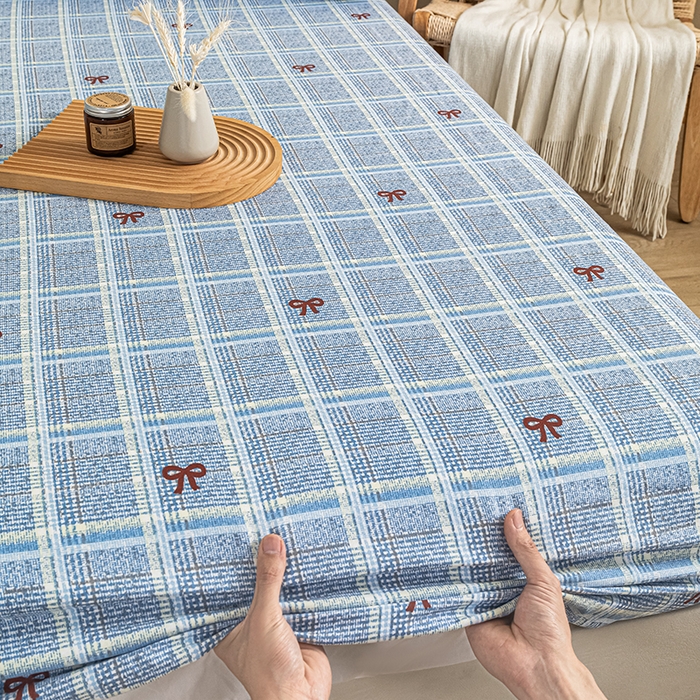 91家纺网 家纺一手货源 找家纺 芃成家纺 2025新款加厚老粗布原棉床笠亲肤单床笠 千千结-兰