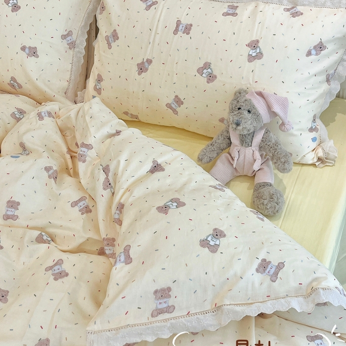 91家纺网 家纺一手货源 找家纺 （总）荣轩2025新款全棉双层纱镂空花边工艺款四件套（铺床版）