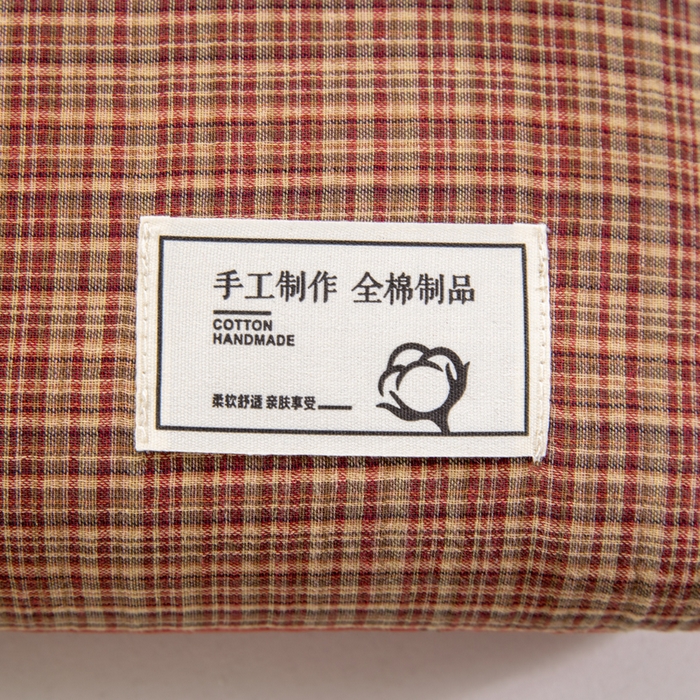 91家纺网 家纺一手货源 找家纺 （总）织布人 2025春夏新款荞麦枕全棉纯棉色织立体无印风荞麦枕头学生宿舍成人家用枕芯单枕芯