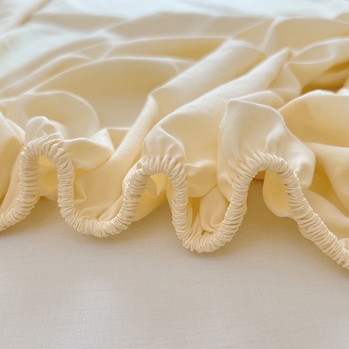 91家纺网 家纺一手货源 找家纺 梦舒羽 2025春夏新款兔毛贴布绣卡通ins风水洗棉床笠学生宿舍床罩床垫保护垫三件套（带买家秀） 泰迪卷卷-芝士黄