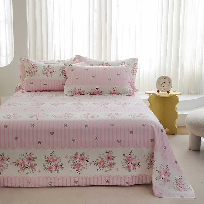 优家居 2025新款纯棉13370床单单件印花100%全棉纯棉加厚大学生宿舍三件套 花香语意