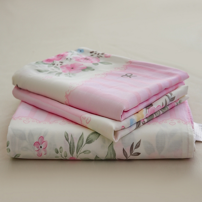 91家纺网 家纺一手货源 找家纺 优家居 2025新款纯棉13370床单单件印花100%全棉纯棉加厚大学生宿舍三件套 花香语意