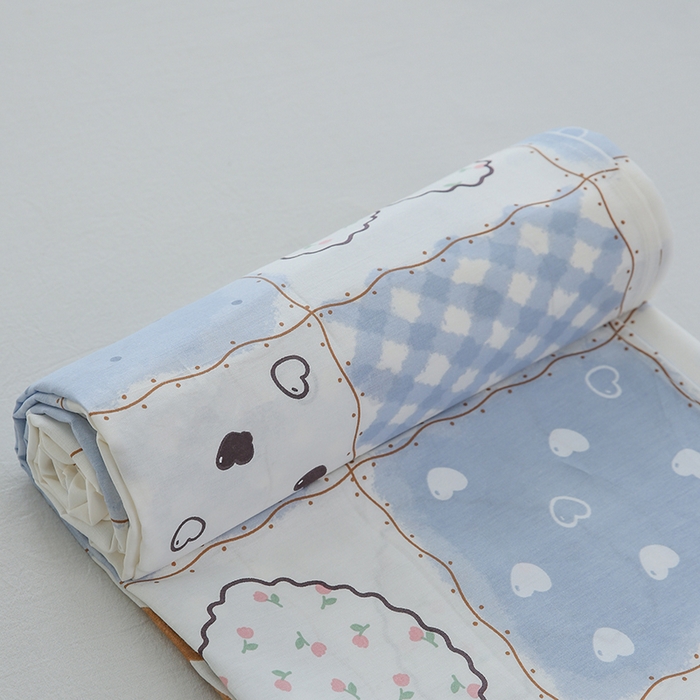 91家纺网 家纺一手货源 找家纺 优家居 2025新款纯棉13370床单单件印花100%全棉纯棉加厚大学生宿舍三件套 兰黛小熊