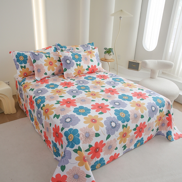 91家纺网 家纺一手货源 找家纺 优家居 2025新款纯棉13370床单单件印花100%全棉纯棉加厚大学生宿舍三件套 留恋花梦